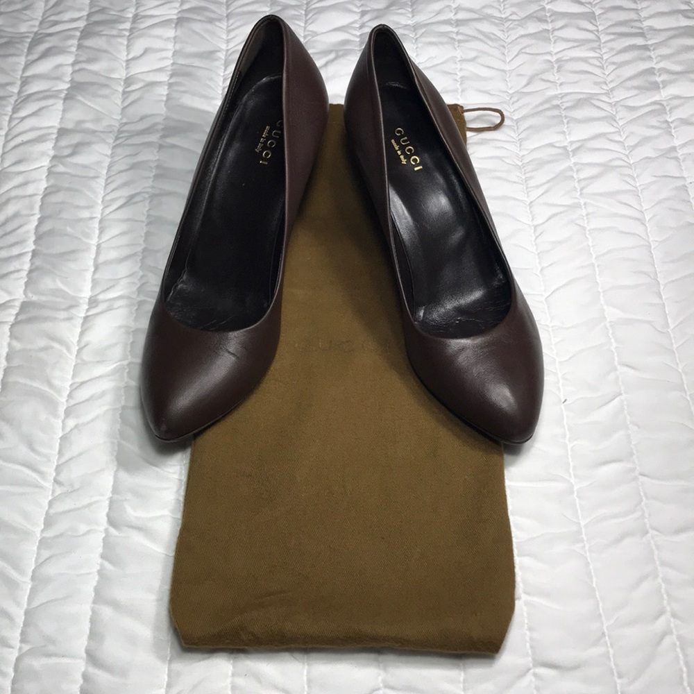 Gucci mocha heels size 37.5 - US 7.5